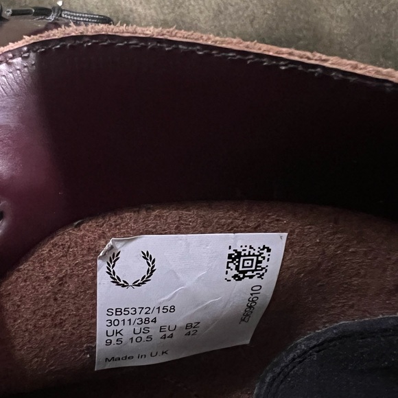 George Cox Fred Perry Monkey Boot Burgundy men’s 10.5 never worn Mod - Picture 5 of 5